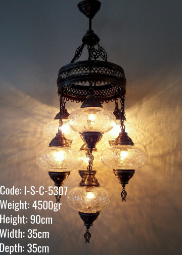 7 li Karışık Model Metal Sıvama No3 Cam Osmanlı Set Avize - I-S-C-5307 7 li Karışık Model Metal Sıvama No3 Cam Osmanlı Set Avize - I-S-C-5307