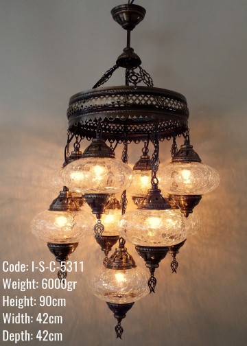 9 lu Karışık Model Metal Sıvama No3 Cam Osmanlı Set Avize - I-S-C-5311 9 lu Karışık Model Metal Sıvama No3 Cam Osmanlı Set Avize - I-S-C-5311