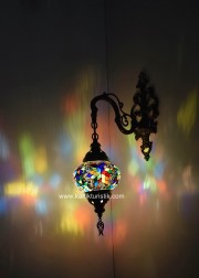 Mozaik Cam Otantik Aplik / Duvar Lambası No:2 Boy - I-S-W-5400