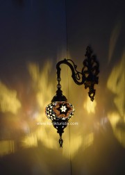 Mozaik Cam Otantik Aplik / Duvar Lambası No:2 Boy - I-S-W-5400