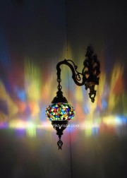 Mozaik Cam Otantik Aplik / Duvar Lambası No:2 Boy - I-S-W-5400