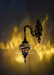 Mozaik Cam Otantik Aplik / Duvar Lambası No:2 Boy - I-S-W-5400