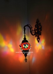 Mozaik Cam Otantik Aplik / Duvar Lambası No:2 Boy - I-S-W-5400