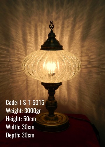 Osmanlı Metal Sıvama Büyük Ufo Masa Lambası Abajur - I-S-T-5014