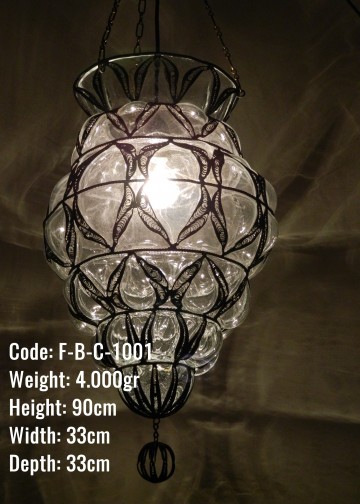 Üfleme Cam Telkari Askılı  Baddal Boy Lamba - F-B-C-1001