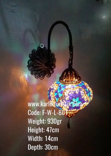 Mozaik Cam Duvar Lambası- F-W-L-801