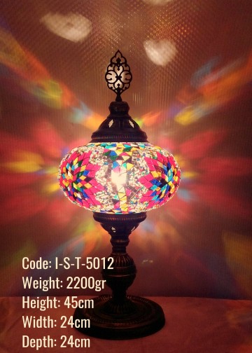  Mozaik Cam Masa Lambası Abajur No:5 Boy - I-S-T-5012