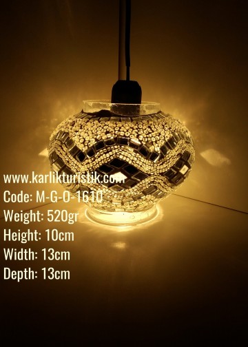  El Emeği Mozaik Cam Lamba Modelleri  No:2 Boy - M-G-O-1610
