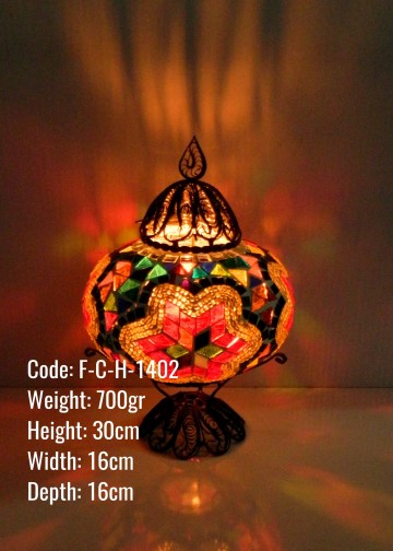 Mozaik Mumluk Bakır Telkari No2 Mozaik Tealight - F-C-H-1402