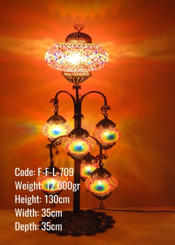 Mozaik Telkari  7 li Oltalı Lambader - F-F-L-709