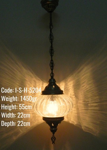 Metal Sıvama Osmanlı Orta Ufo Askılı Lamba - I-S-H-5204