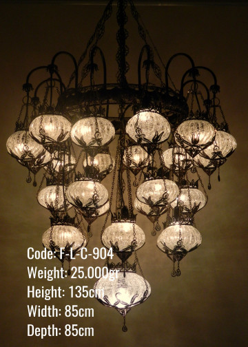 Osmanlı Telkari 25 li Kollu Ufo Set Avize - F-L-C-904