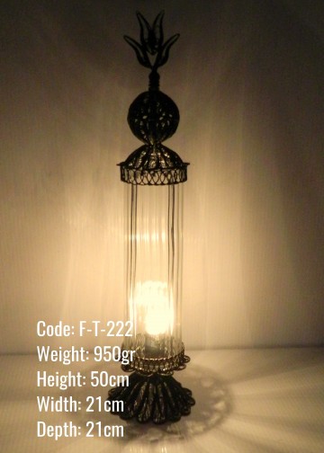 Pyrex Orta Boy Silindir Cam Telkari Masa - F-T-222